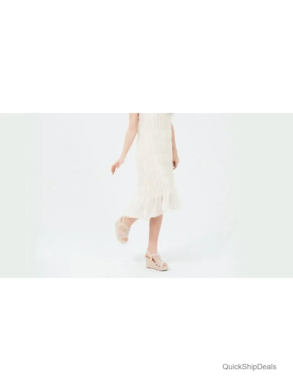 Woven Espadrille Wedge Sandals - White